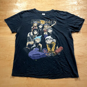 Vintage Soul Eater Anime Black Large Rare VTG Short Sleeve T-Shirt